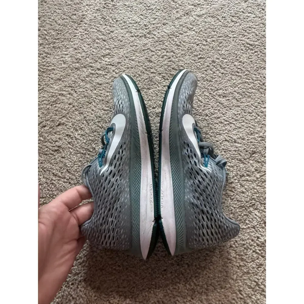 Nike Zoom Winflo 5 Running Sneakers Shoes Women's Size 6.5 Gray w/ Teal & White